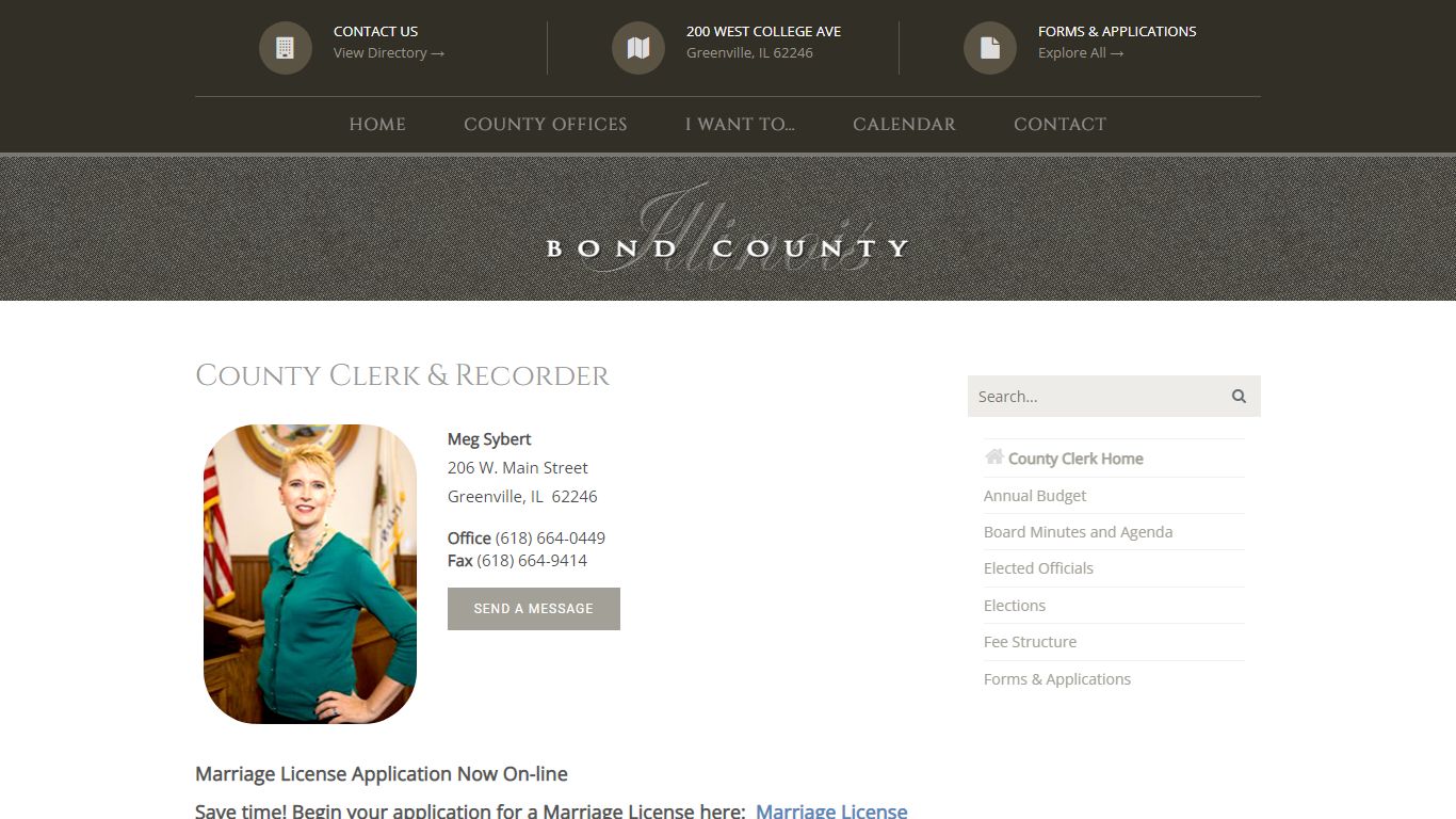 County Clerk & Recorder – Bond County, Illinois