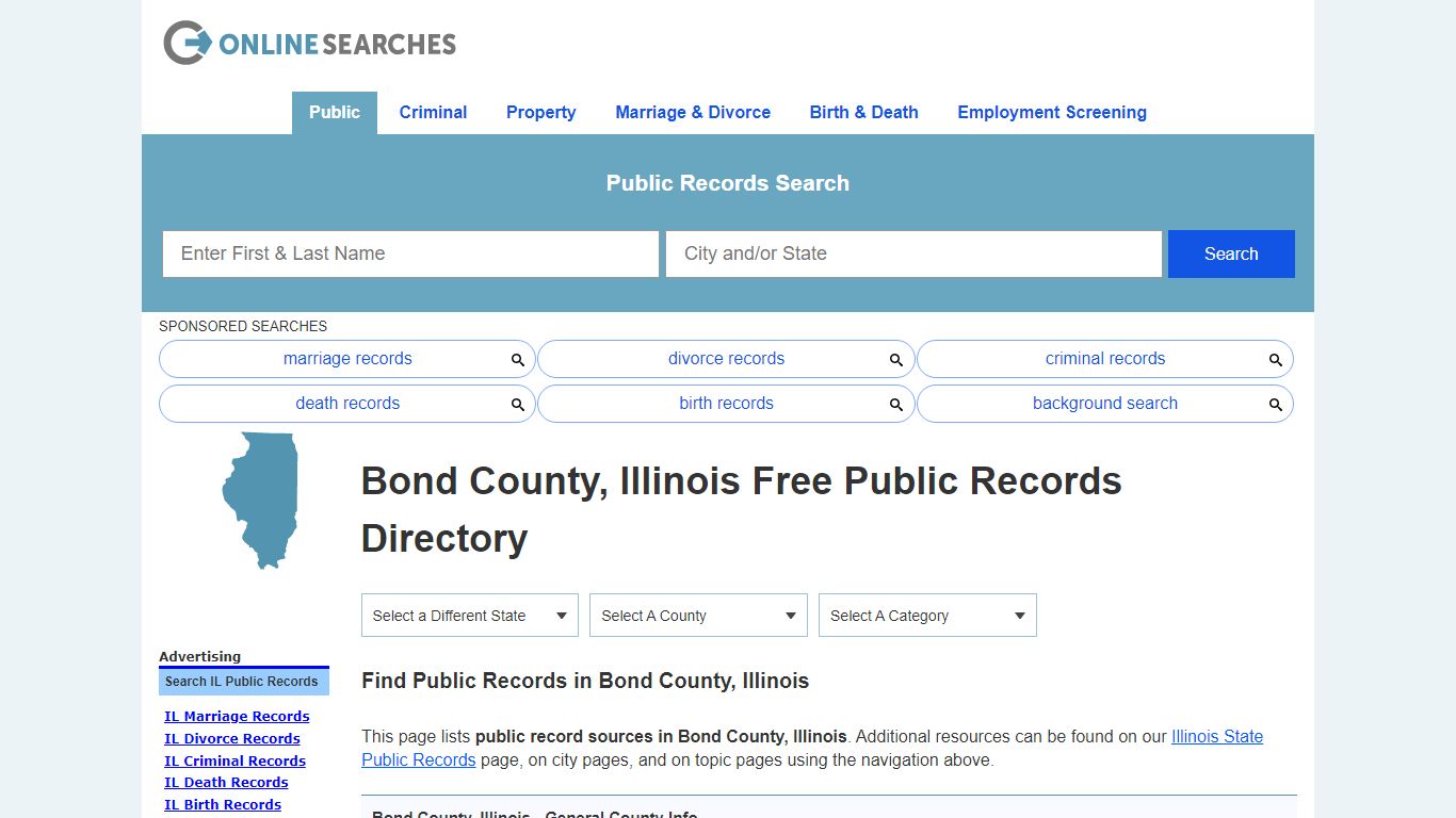 Bond County, Illinois Public Records Directory